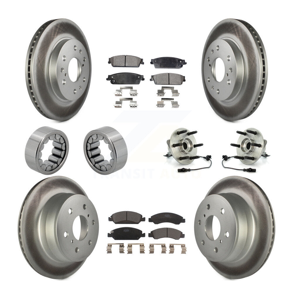 Front Rear Hub Bearing Coat Brake Rotor Pad Shoe Kit (10Pc) For Chevrolet GMC Sierra 1500 KBB-112975