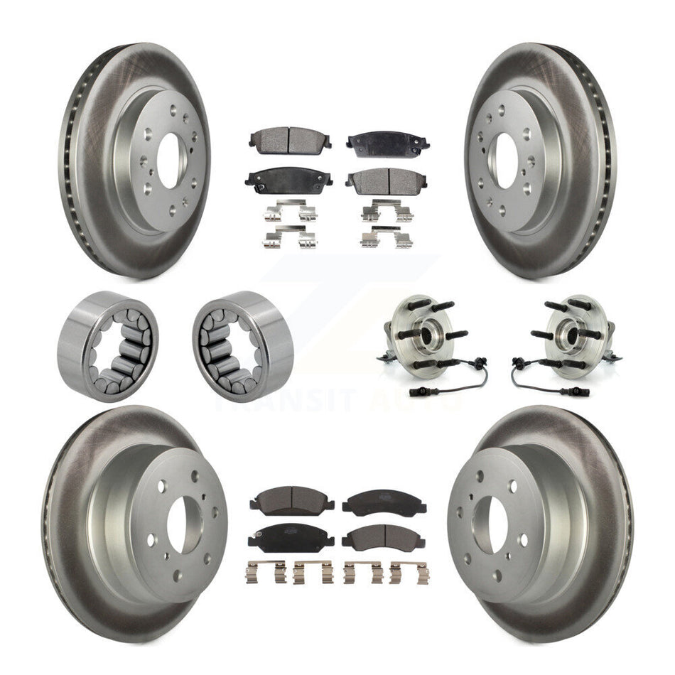 Front Rear Hub Bearing Coat Brake Rotor Pad Shoe Kit (10Pc) For Chevrolet GMC Sierra 1500 KBB-112975