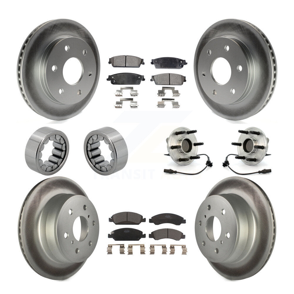 Front Rear Hub Bearing Coated Disc Brake Rotor & Pads Shoe Kit (10Pc) For GMC Sierra 1500 KBB-112977