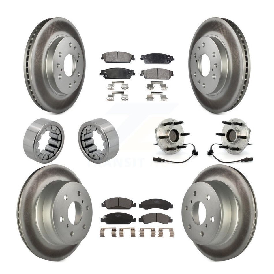Front Rear Hub Bearing Coat Brake Rotor Pad Shoe Kit (10Pc) For Chevrolet GMC Sierra 1500 KBB-112980