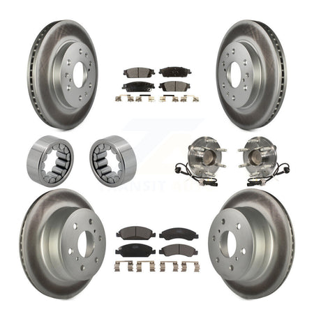 Front Rear Hub Bearing Coat Brake Rotor Pad Shoe Kit (10Pc) For GMC Sierra 1500 Chevrolet KBB-112982