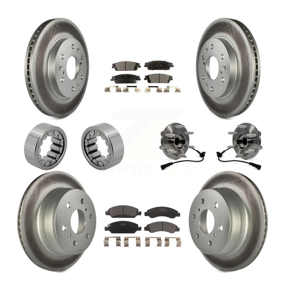 Front Rear Hub Bearing Coat Brake Rotor Pad Shoe Kit (10Pc) For GMC Sierra 1500 Chevrolet KBB-112984