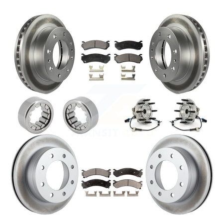 Front Rear Hub Bearings Coated Disc Brake Rotors And Pads Shoes Kit (10Pc) For Hummer H2 KBB-113049