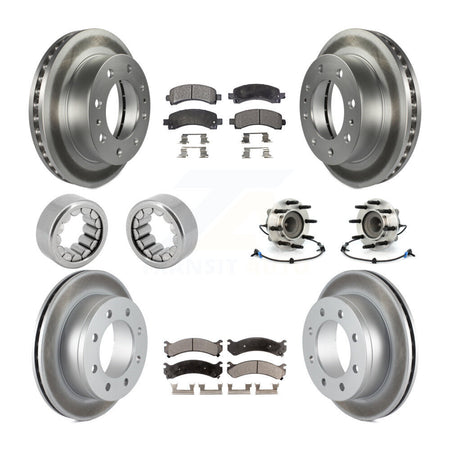 Front Rear Hub Bearing Coated Brake Rotor Pads Shoe Kit (10Pc) For Chevrolet Express 2500 KBB-113053