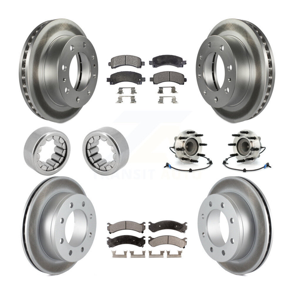 Front Rear Hub Bearing Coated Brake Rotor Pads Shoe Kit (10Pc) For Chevrolet Express 2500 KBB-113053