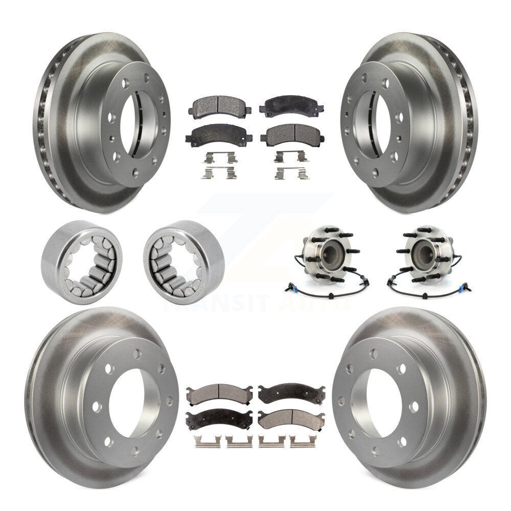 Front Rear Hub Bearing Coated Brake Rotor Pads Shoe Kit (10Pc) For Chevrolet Express 2500 KBB-113055