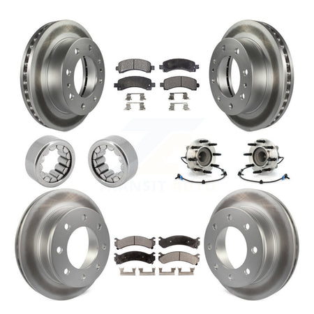 Front Rear Hub Bearing Coated Brake Rotor Pads Shoe Kit (10Pc) For Chevrolet Express 2500 KBB-113055
