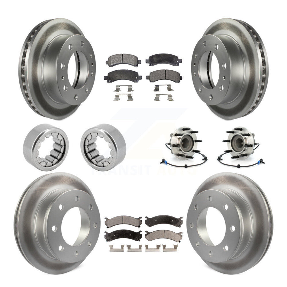 Front Rear Hub Bearing Coated Brake Rotor Pads Shoe Kit (10Pc) For Chevrolet Express 2500 KBB-113055