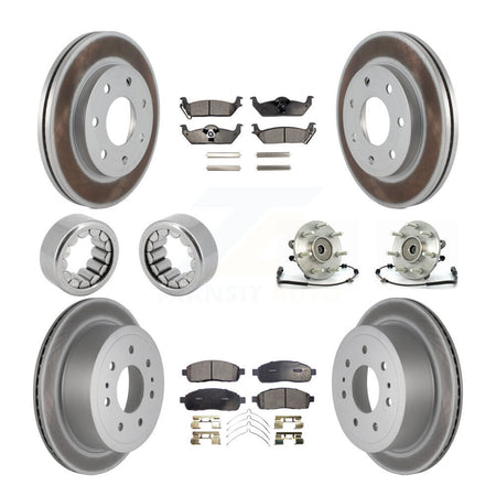 Front Rear Hub Bearing Coat Brake Rotor Pad Shoe Kit (10Pc) For 06-08 Lincoln Mark LT 4WD KBB-113063