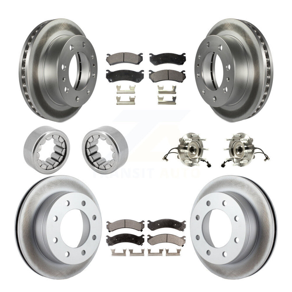 Front Rear Hub Bearing Coated Brake Rotor Pad Shoe Kit (10Pc) For GMC Chevrolet Silverado KBB-113066