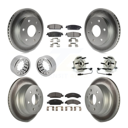 Front Rear Hub Bearing Coated Disc Brake Rotor & Pads Shoe Kit (10Pc) For GMC Sierra 1500 KBB-113068