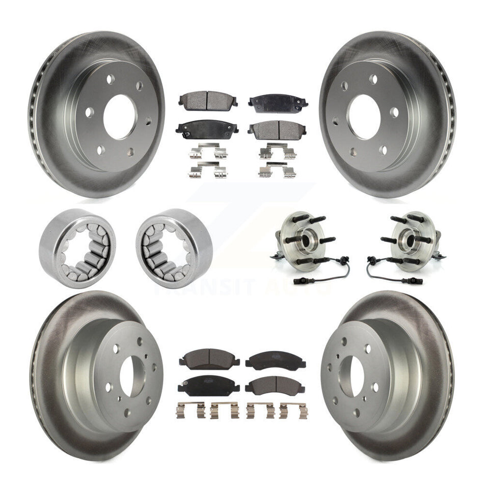 Front Rear Hub Bearing Coated Disc Brake Rotor & Pads Shoe Kit (10Pc) For GMC Sierra 1500 KBB-113068