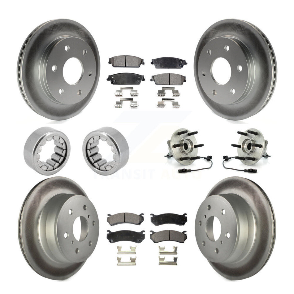 Front Rear Hub Bearing Coat Brake Rotor Pads Shoe Kit (10Pc) For Chevrolet Silverado 1500 KBB-113069