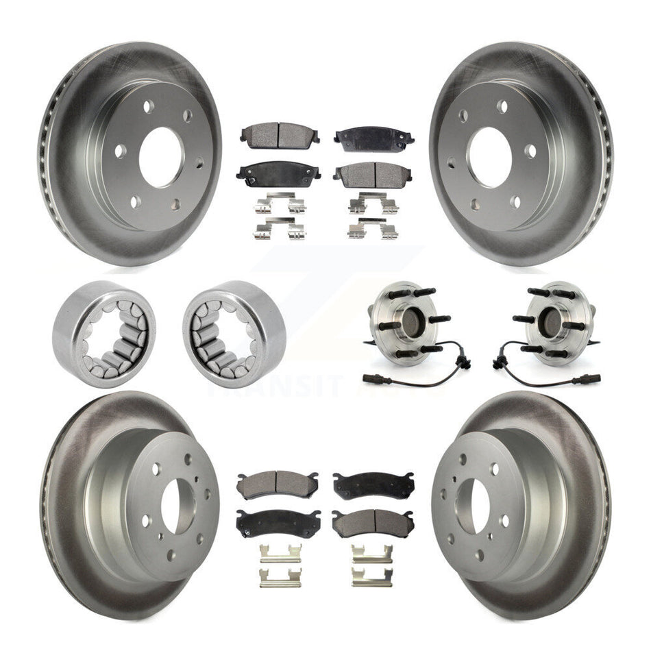 Front Rear Hub Bearing Coat Brake Rotor Pads Shoe Kit (10Pc) For Chevrolet Silverado 1500 KBB-113072