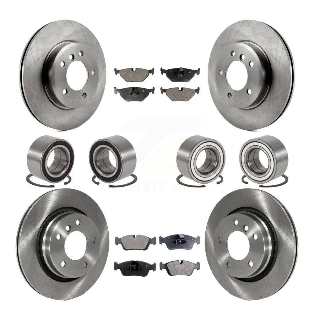 Front Rear Wheel Bearings Disc Brake Rotors And Pads Kit (10Pc) For 2001-2005 BMW 325i KBB-113139