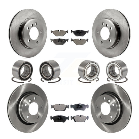 Front Rear Wheel Bearings Disc Brake Rotors And Pads Kit (10Pc) For 2001-2005 BMW 325i KBB-113139