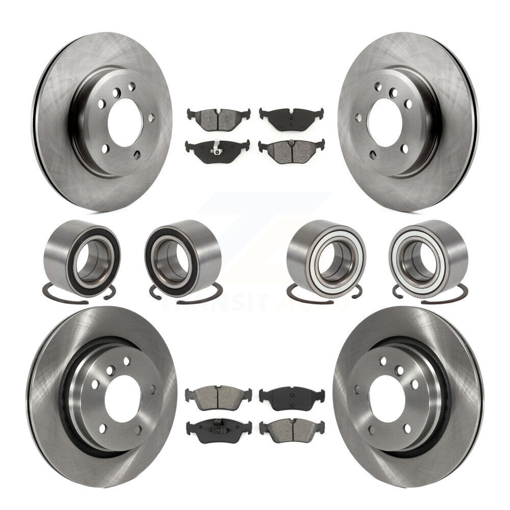Front Rear Wheel Bearings Disc Brake Rotors And Pads Kit (10Pc) For 2001-2005 BMW 325i KBB-113152