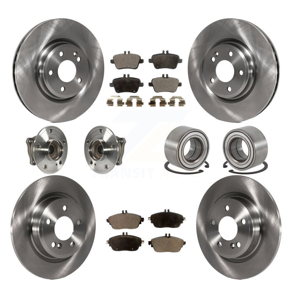 Front Rear Wheel Hub Bearings Assembly Disc Brake Rotors And Ceramic Pads Kit (10Pc) For Mercedes-Benz GLA250 CLA250 KBB-113164