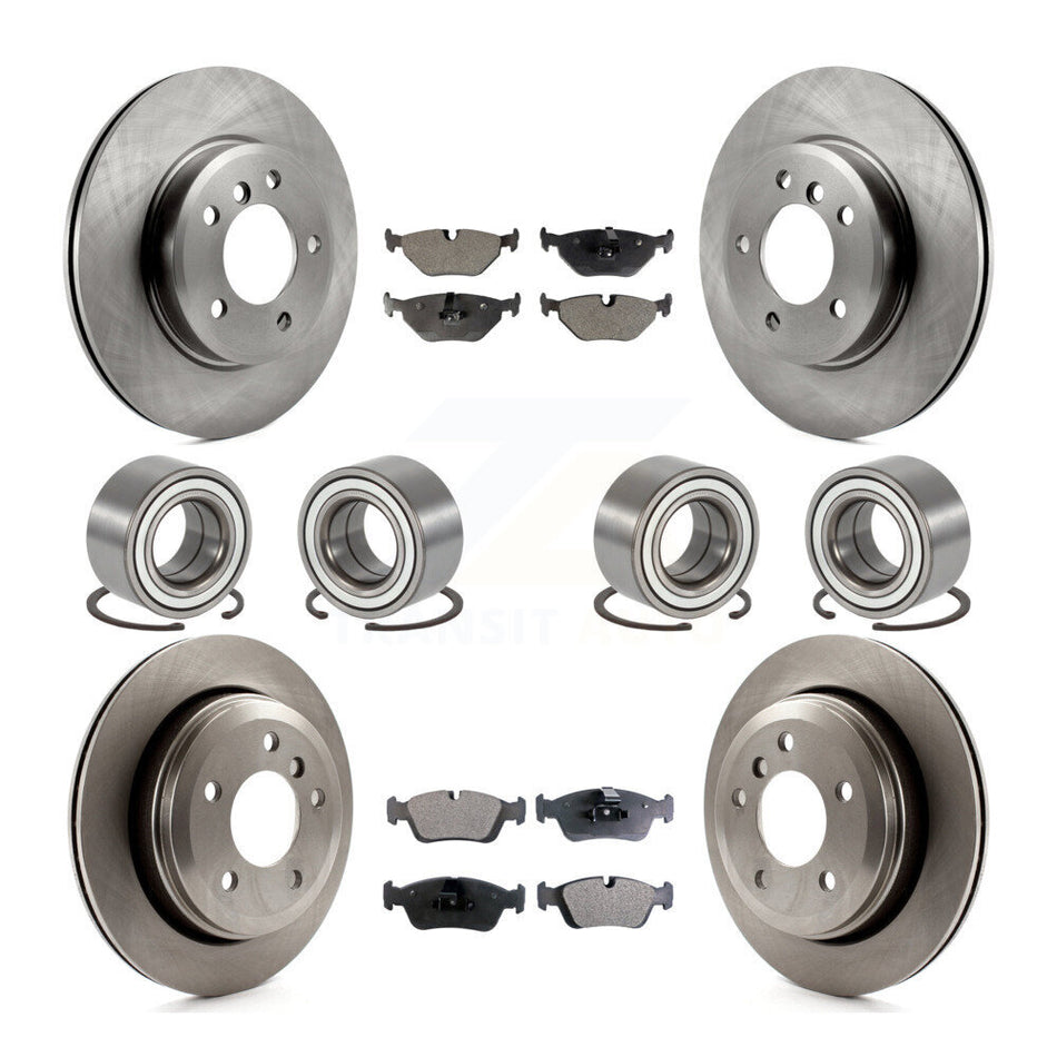 Front Rear Wheel Bearings Disc Brake Rotors And Ceramic Pads Kit (10Pc) For 2001-2005 BMW 325xi KBB-113168