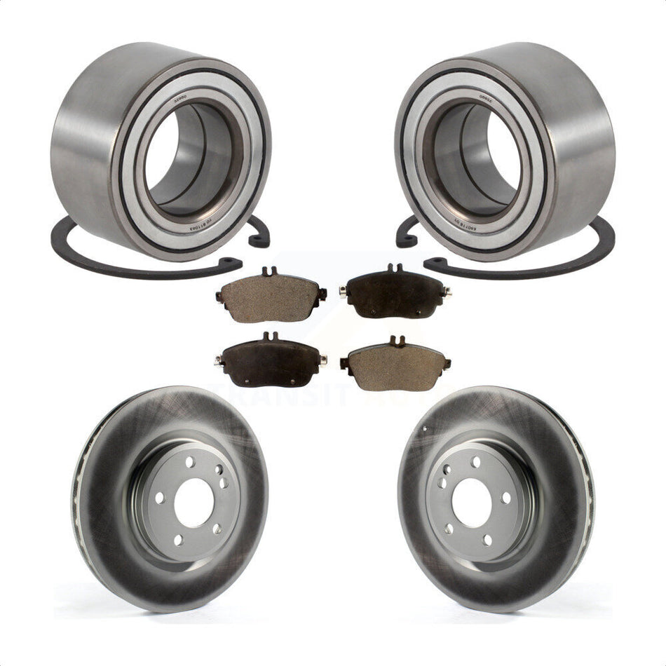 Front Wheel Bearing With Coated Disc Brake Rotors And Semi-Metallic Pads Kit For Mercedes-Benz CLA250 GLA250 INFINITI QX30 KBB-113226