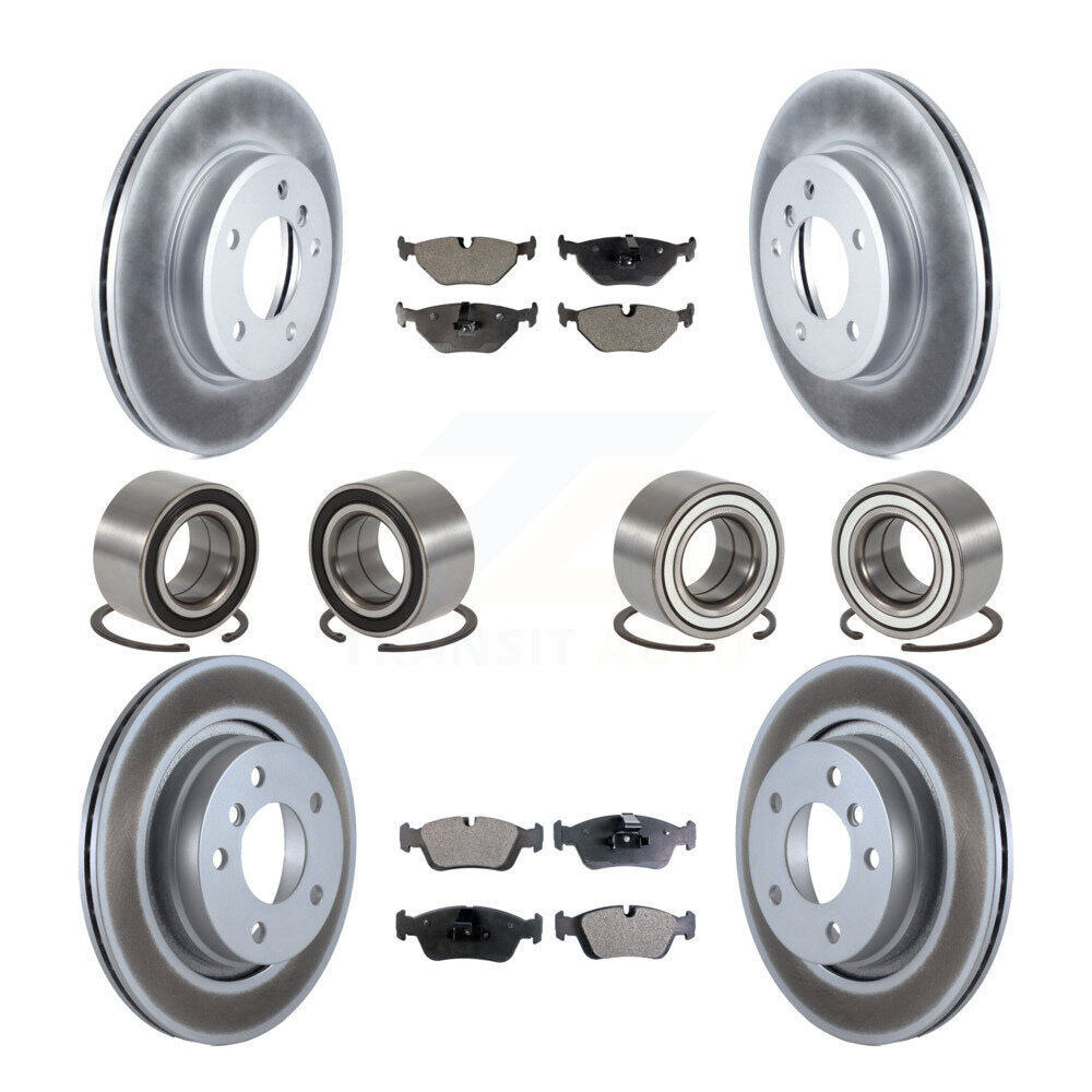 Front Rear Bearings Coated Disc Brake Rotors And Pads Kit (10Pc) For 2001-2005 BMW 325i KBB-113231