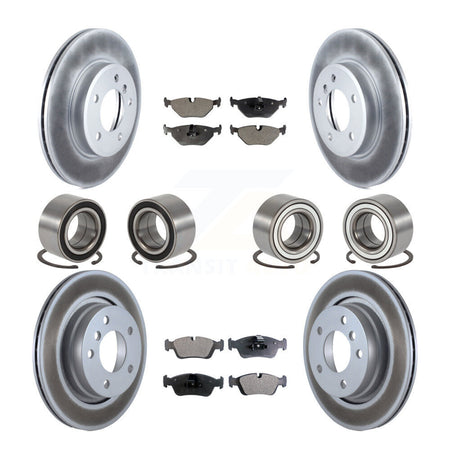 Front Rear Bearings Coated Disc Brake Rotors And Pads Kit (10Pc) For 2001-2005 BMW 325i KBB-113231