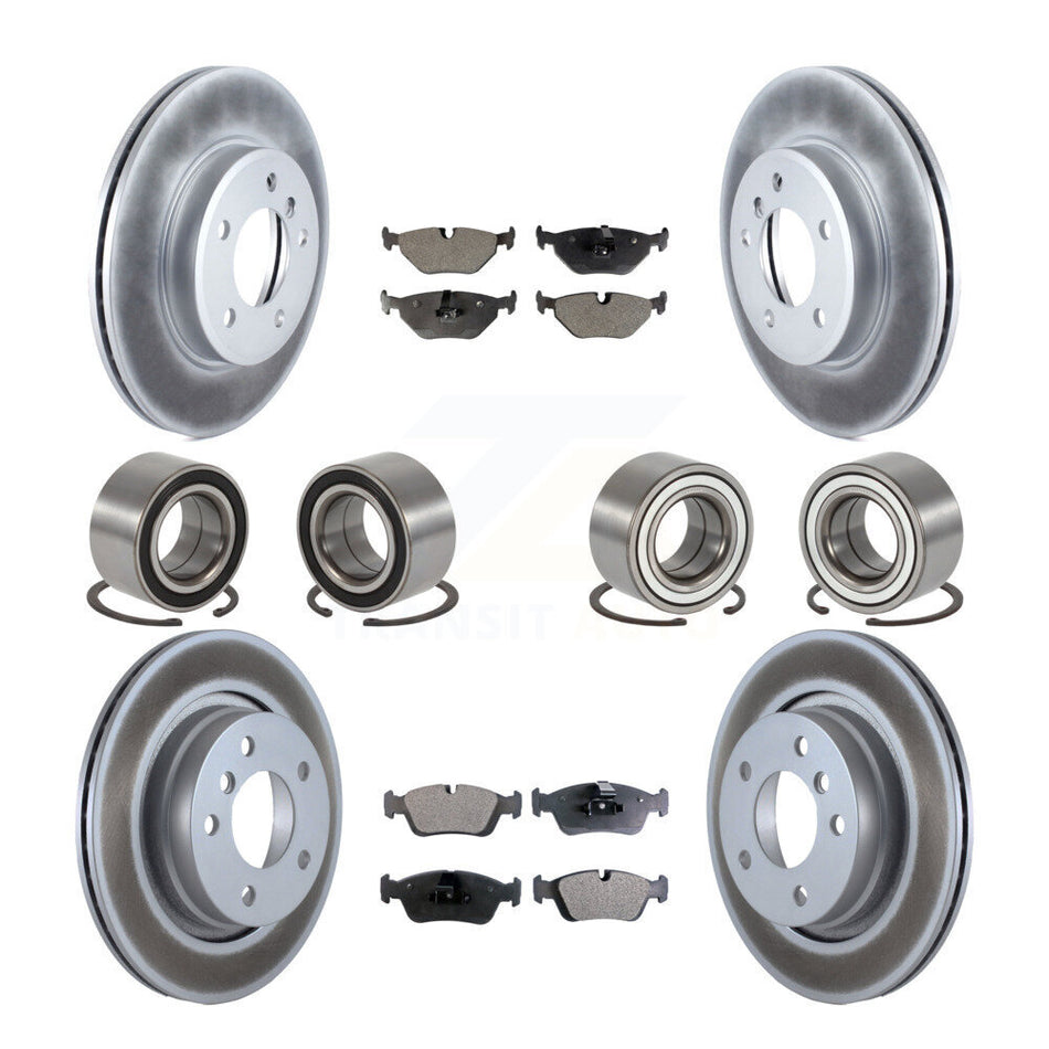 Front Rear Bearings Coated Disc Brake Rotors And Pads Kit (10Pc) For 2001-2005 BMW 325i KBB-113231