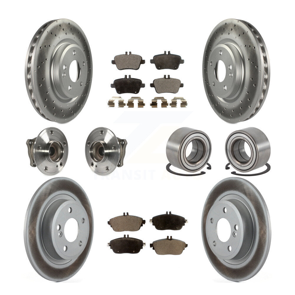Front Rear Hub Bearing Coat Brake Rotor Pads Kit (10Pc) For 2019 Mercedes-Benz CLA250 FWD KBB-113261
