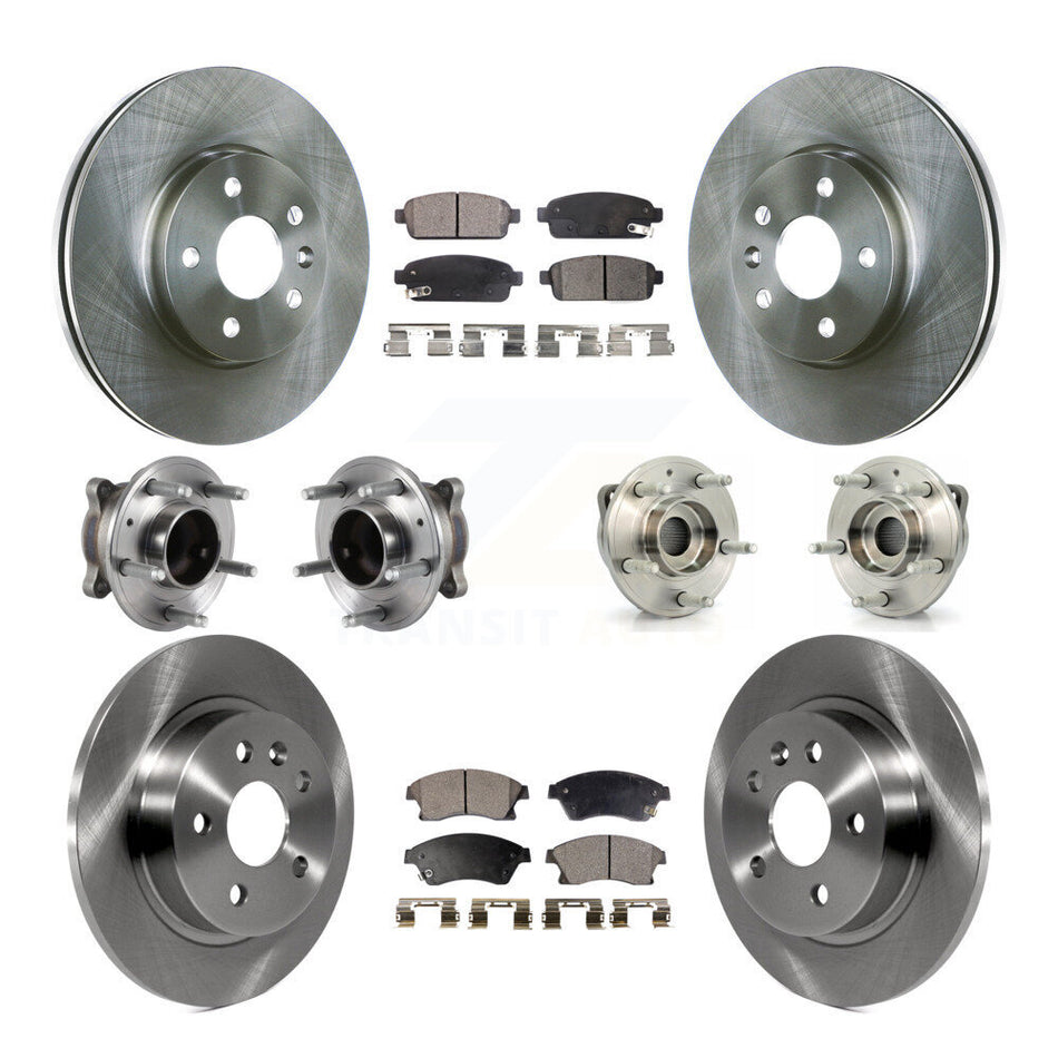 Front Rear Hub Bearing Brake Rotor & Pads Kit (10Pc) For 14-15 Chevrolet Cruze GAS engine KBB-113312