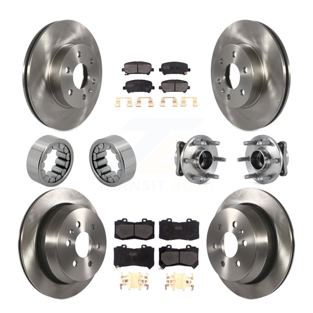Front Rear Hub Bearing Brake Rotor Pads Shoe Kit (10Pc) For Chevrolet Colorado GMC Canyon KBB-113372