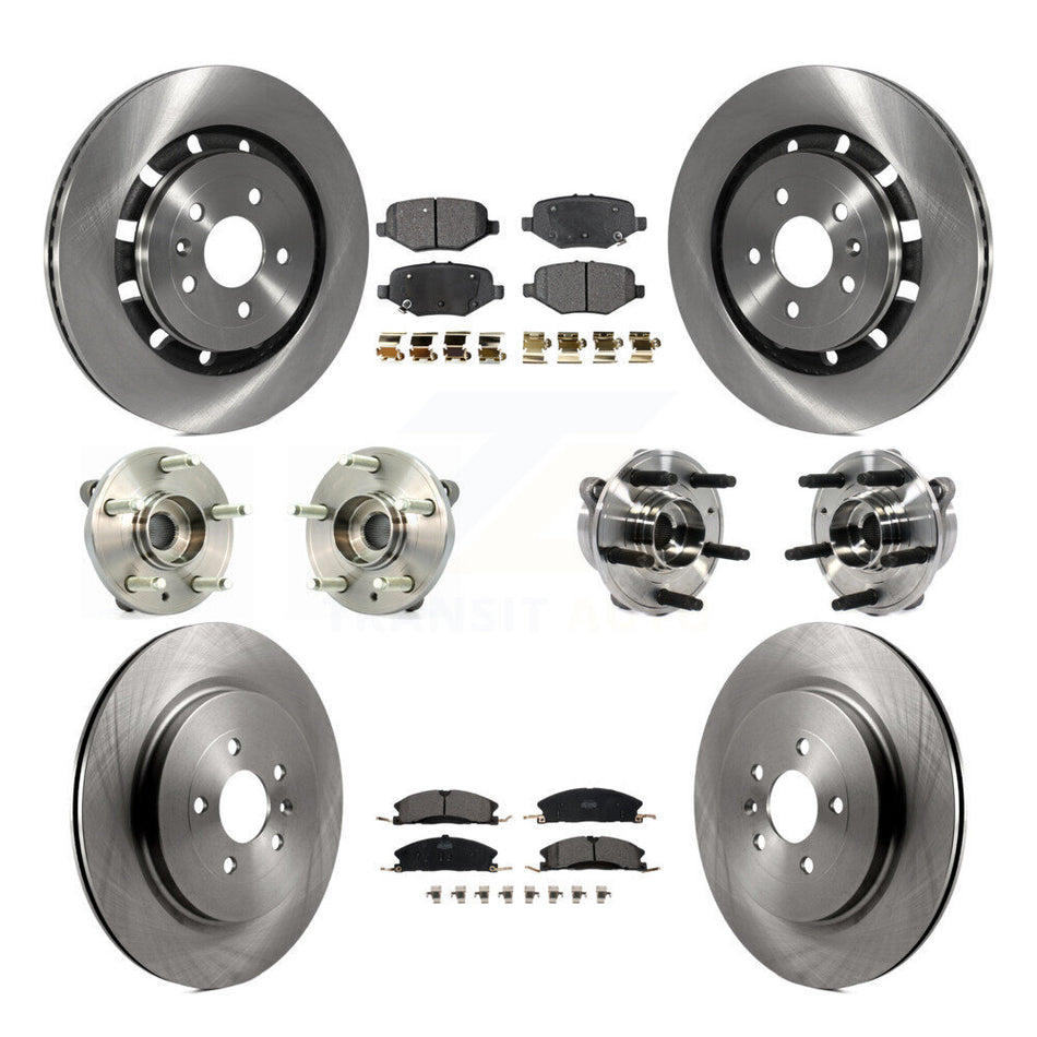 Front Rear Hub Bearings Assembly Disc Brake Rotors And Ceramic Pads Kit (10Pc) For Ford Taurus Police Interceptor Sedan Special Service KBB-113471