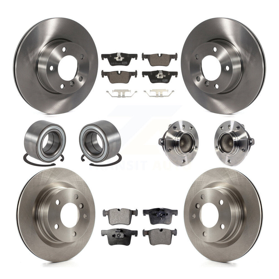 Front Rear Wheel Hub Bearings Assembly Disc Brake Rotors And Ceramic Pads Shoes Kit (10Pc) For BMW 328i 428i 228i 320i 328d KBB-113481