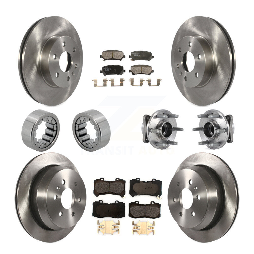 Front Rear Hub Bearing Brake Rotor Pads Shoe Kit (10Pc) For Chevrolet Colorado GMC Canyon KBB-113499