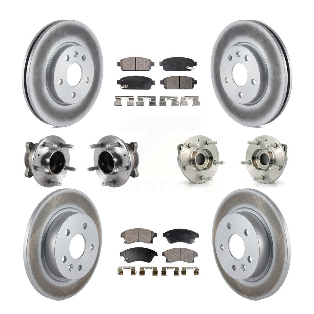 Front Rear Hub Bearing Coated Brake Rotor & Pad Kit (10Pc) For Chevrolet Cruze GAS engine KBB-113713