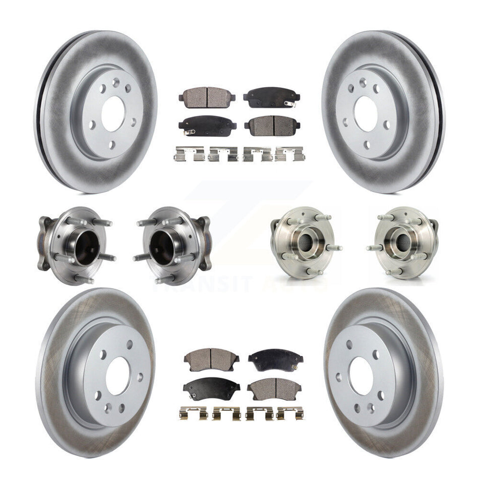Front Rear Hub Bearing Coated Brake Rotor & Pad Kit (10Pc) For Chevrolet Cruze GAS engine KBB-113713
