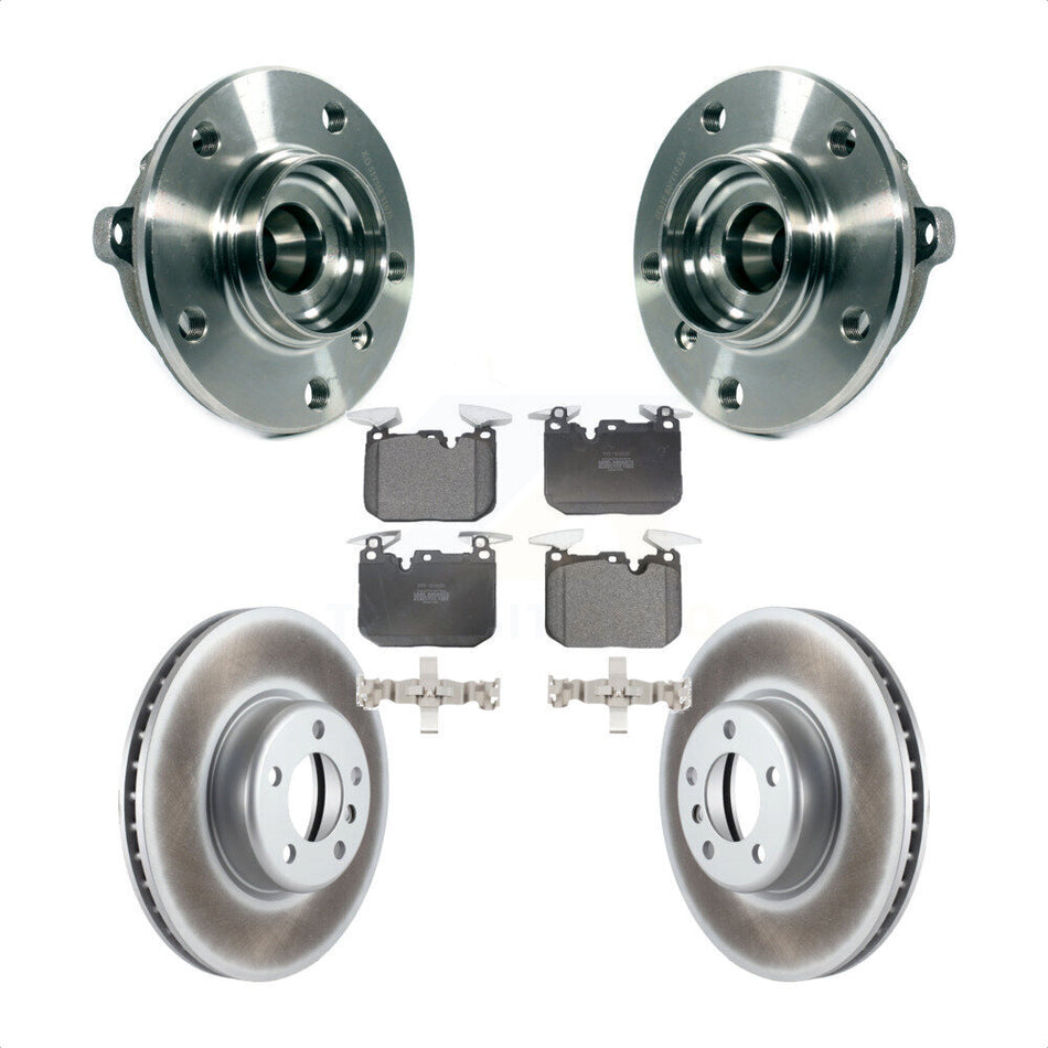 Front Hub Bearing Assembly With Coated Disc Brake Rotors And Semi-Metallic Pads Kit For BMW 428i xDrive Gran Coupe 228i 340i 435i KBB-113758