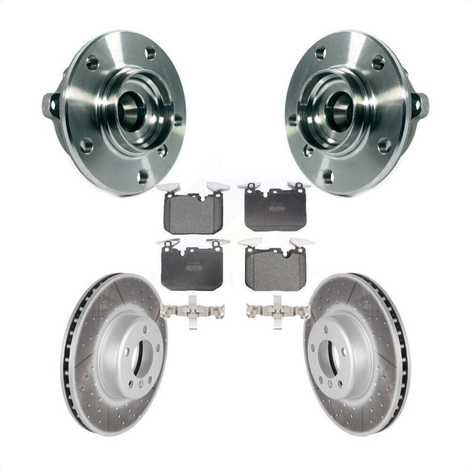 Front Hub Bearing Assembly With Coated Disc Brake Rotors And Semi-Metallic Pads Kit For BMW 428i xDrive Gran Coupe 228i 340i 435i KBB-113760
