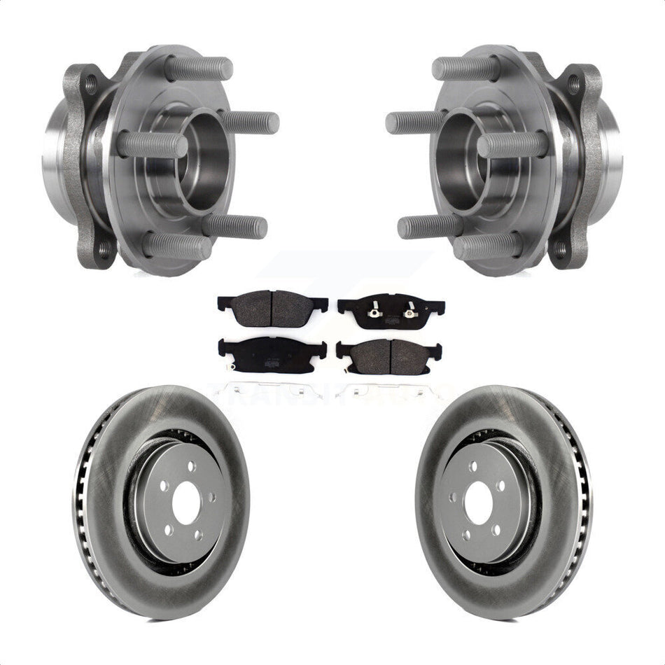 Front Hub Bearing Assembly With Coated Disc Brake Rotors And Semi-Metallic Pads Kit For Ford Fusion Lincoln MKZ Continental KBB-113768
