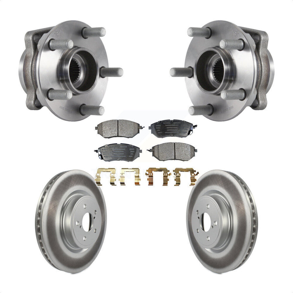 Front Hub Bearing Assembly With Coated Disc Brake Rotors And Semi-Metallic Pads Kit For Subaru Forester 2.0L KBB-113774