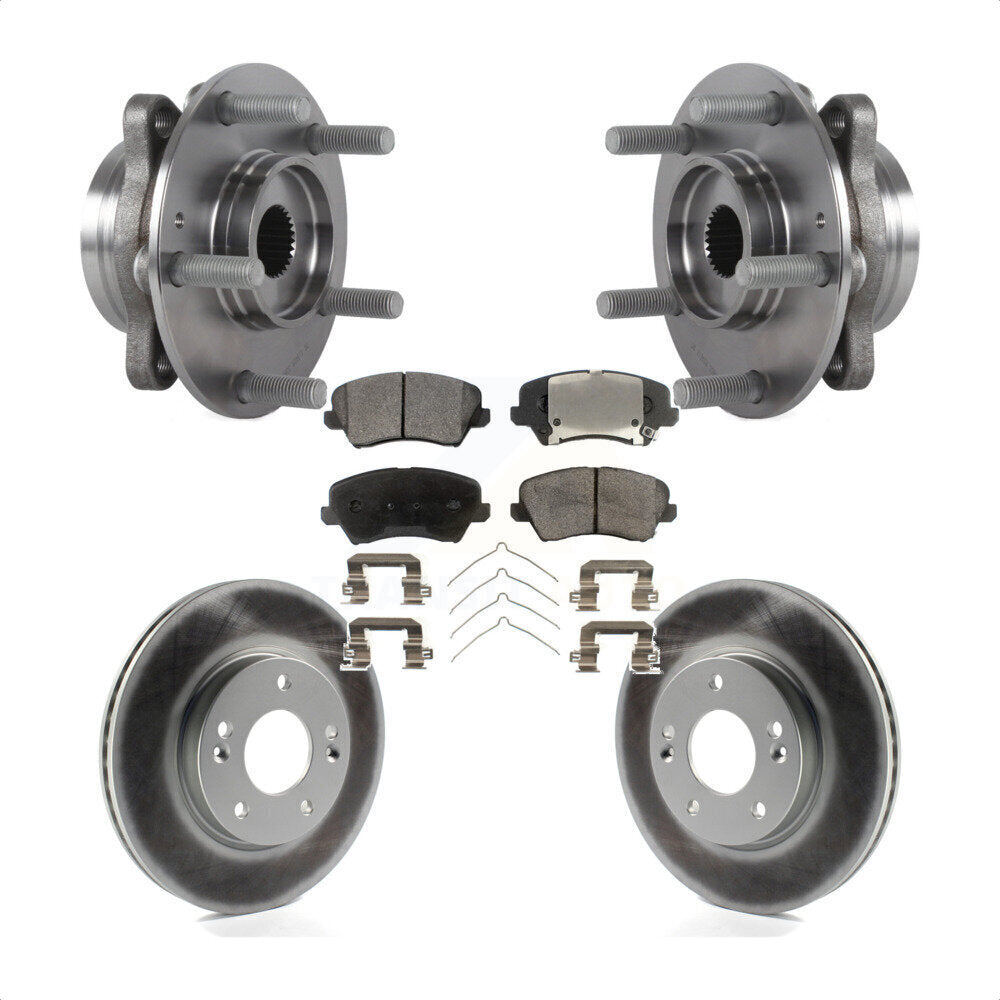 Front Hub Bearing Assembly Coated Brake Rotor And Pad Kit For Hyundai Veloster Elantra GT KBB-113776