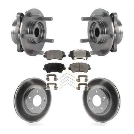 Front Hub Bearing Assembly Coated Brake Rotor And Pad Kit For Hyundai Veloster Elantra GT KBB-113776