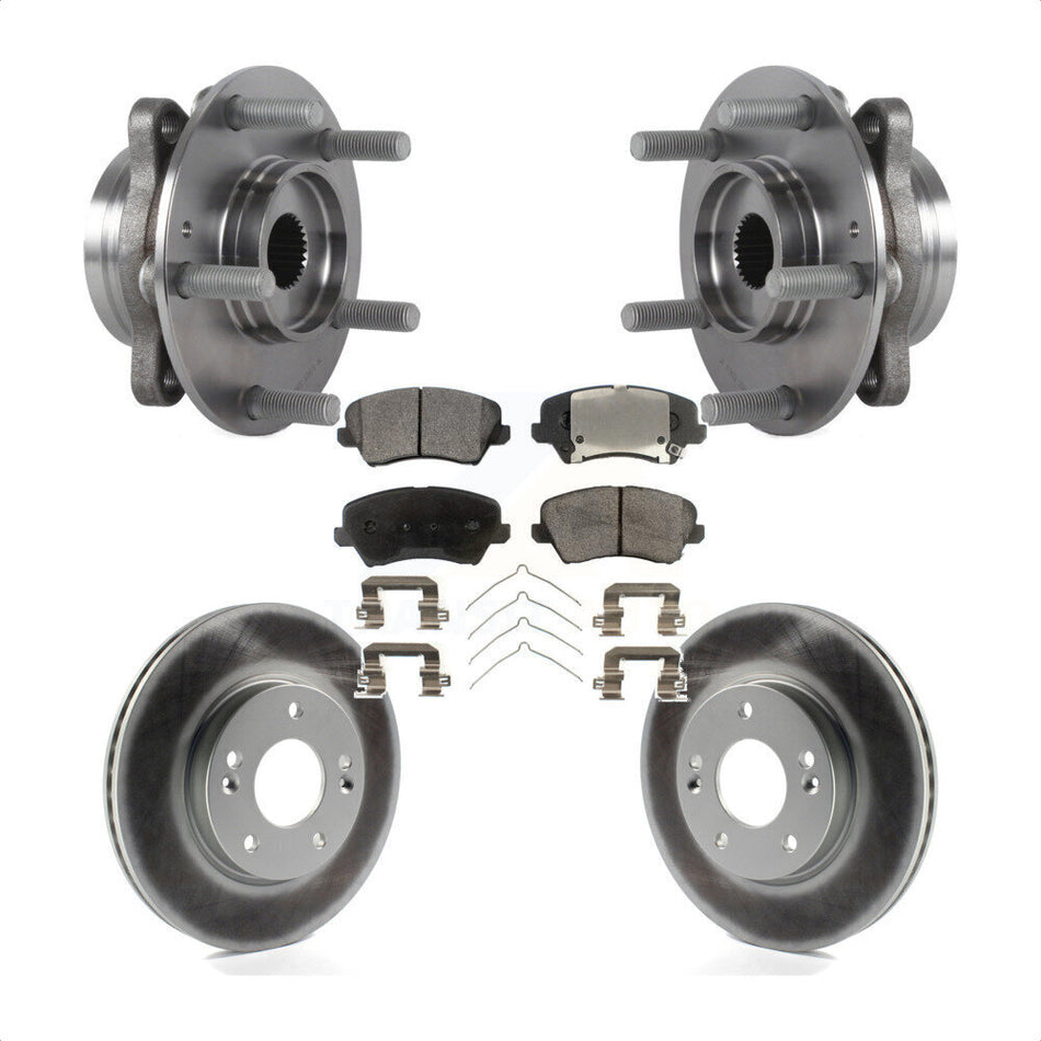 Front Hub Bearing Assembly Coated Brake Rotor And Pad Kit For Hyundai Veloster Elantra GT KBB-113776