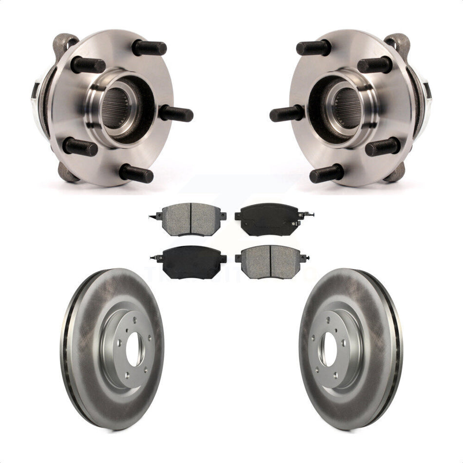 Front Hub Bearing Assembly With Coated Disc Brake Rotors And Semi-Metallic Pads Kit For Nissan Murano KBB-113866