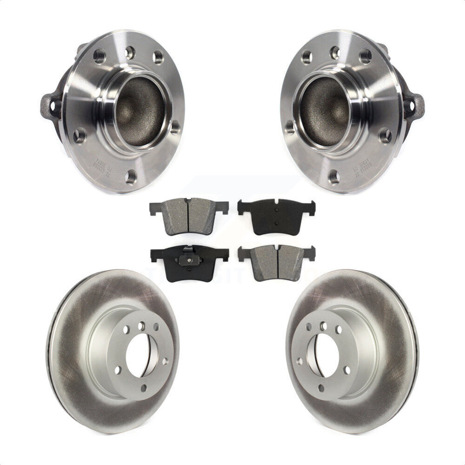 Front Hub Bearing Assembly With Coated Disc Brake Rotors And Semi-Metallic Pads Kit For BMW 328i 320i 428i Gran Coupe 228i 328d KBB-113869
