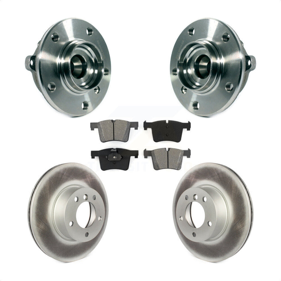 Front Hub Bearing Assembly With Coated Disc Brake Rotors And Semi-Metallic Pads Kit For BMW 328i xDrive 320i 428i Gran Coupe GT 228i 328d KBB-113873