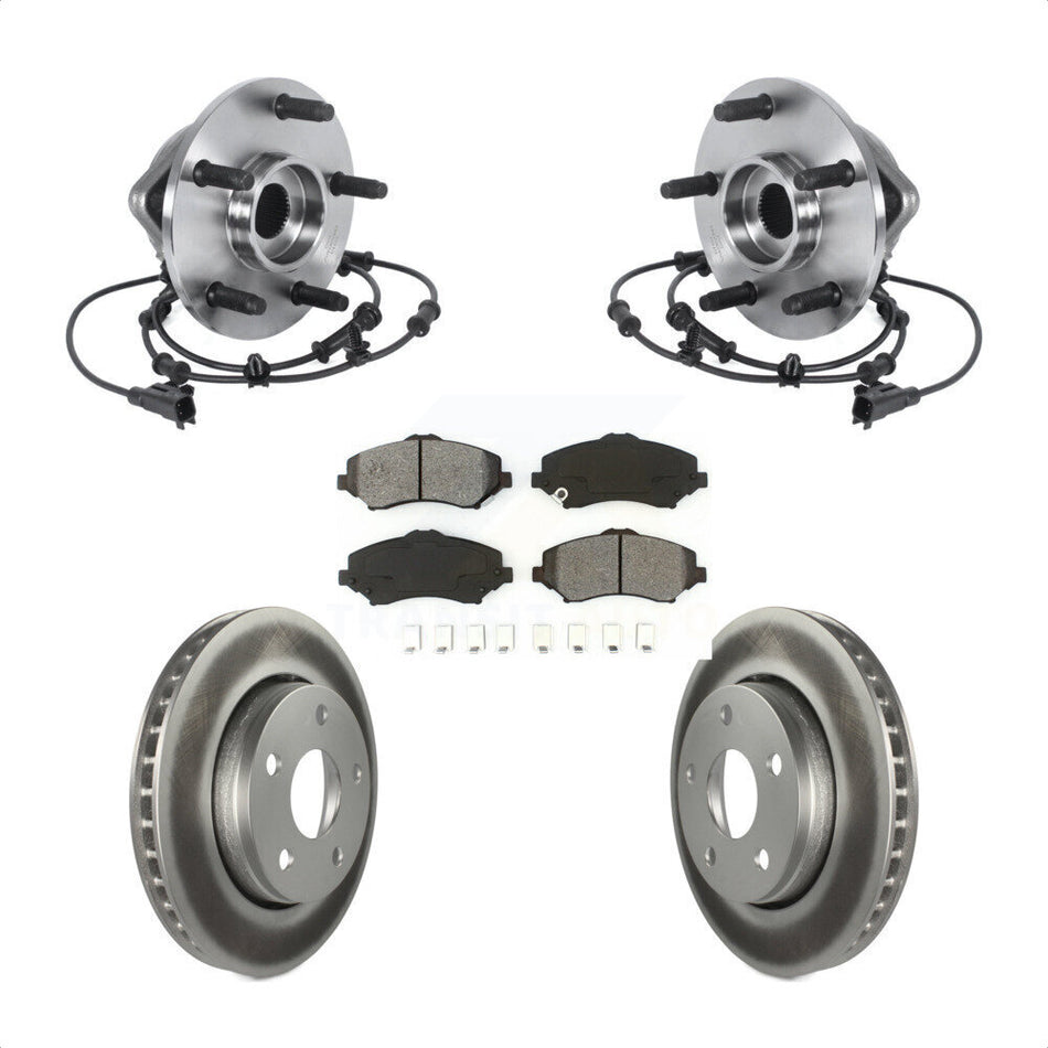 Front Hub Bearing Assembly Coated Disc Brake Rotors And Pads Kit For Jeep Wrangler KBB-113877