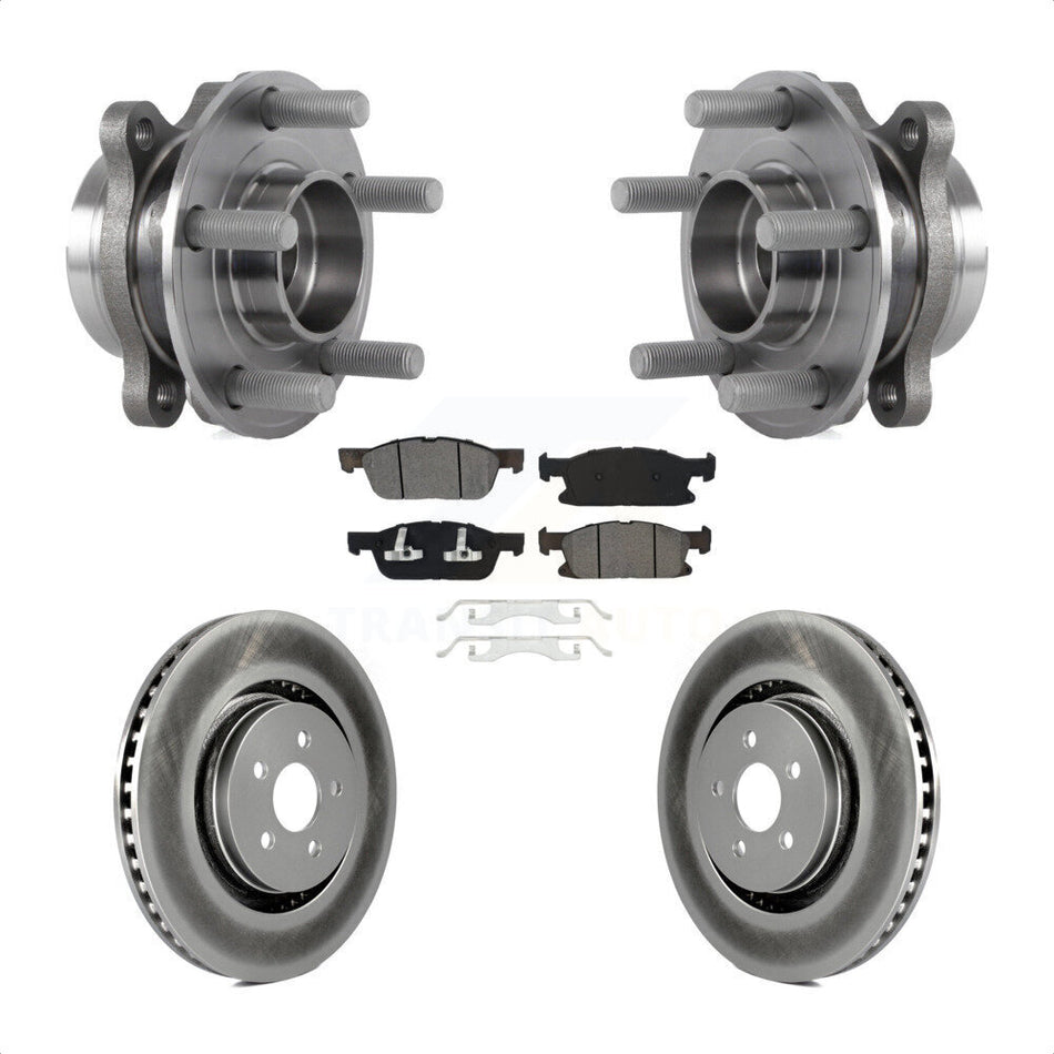 Front Hub Bearing Assembly With Coated Disc Brake Rotors And Semi-Metallic Pads Kit For Ford Edge Lincoln MKX Nautilus KBB-113881