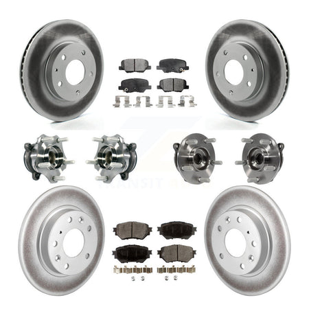 Front Rear Hub Bearings Coated Disc Brake Rotors And Pads Kit (10Pc) For Mazda 3 Sport KBB-113941