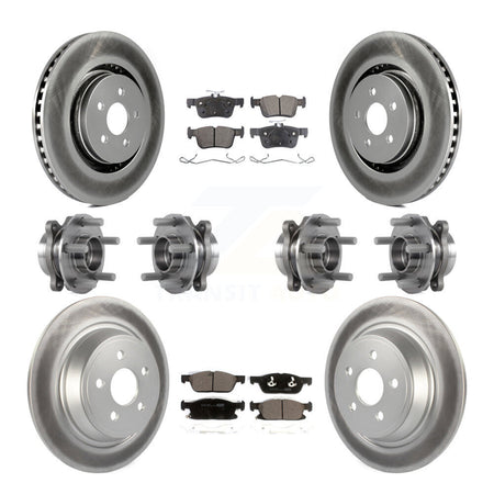 Front Rear Hub Bearing Coated Disc Brake Rotor Pad Kit (10Pc) For Lincoln Continental AWD KBB-113960