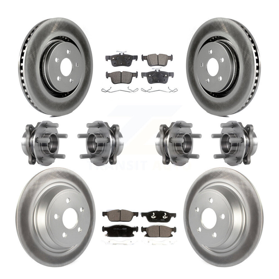 Front Rear Hub Bearing Coated Disc Brake Rotor Pad Kit (10Pc) For Lincoln Continental AWD KBB-113960